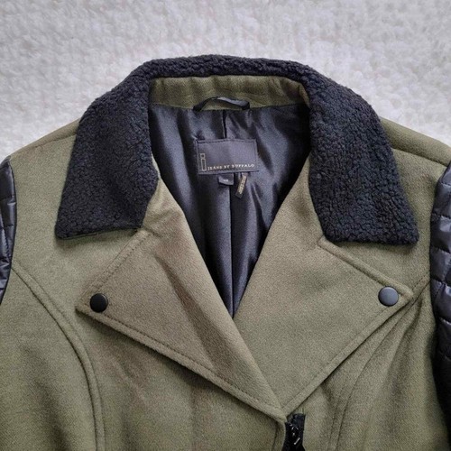 Jeans by Buffalo Jacket Full zip With Collar Womens Size Large Green Black Liner - Picture 2 of 12