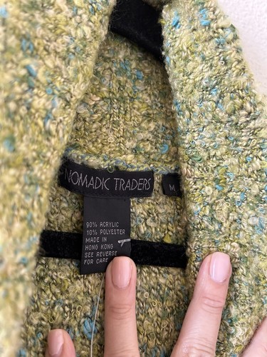 Nomadic Traders Women Popcorn Knit Cadigan Medium Boho Teacher Granny Modest - Picture 12 of 12