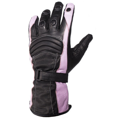 Women/'s Motorcycle Gloves Leather Pink /& Black Carbon Fiber Heart Knuckles