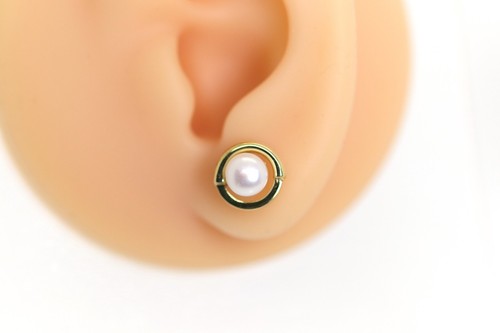 333 – 8kt Damen Gelbgold Ohrstecker Perle, Ø: 9,7mm - Picture 8 of 8