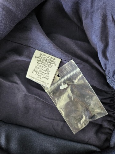 CAMI NYC by Anthropologie Navy Blue 100% Silk Blouson Bodysuit Sz S - Picture 12 of 16