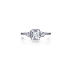 BRAND NEW Lafonn Platinum Plated Clear Diamond April Birthstone Ring BR006DAP07