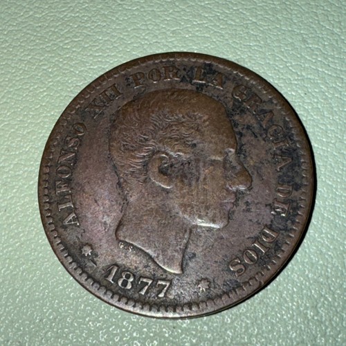 1877-OM Spain 5 Centimos KM# 674 Better Condition - Picture 4 of 4