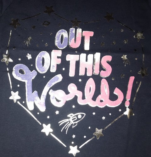 Gymboree Girl Size XS 4 Navy Print Top Gray Print Capri Leggings Cosmic Club New - Picture 3 of 5