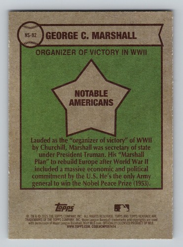 2025 Topps Heritage - Notable Americans Insert - Free Shipping - Pick your Card - Picture 190 of 206