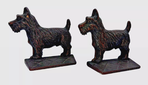 Verona Gusseisen Buchstützen Scottie Dog Terrier Bronze Finish Vintage 1930er Set ~ 2 - Bild 1 von 15