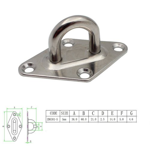 Placa de ojo de diamante accesorios de barco cubierta de barco acero inoxidable para industria marina - Imagen 2 de 6