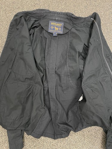 WOOLRICH Made in Italy Cotton Twill Patch Pocket Crew Field Jacket in Black XL - Picture 3 of 8