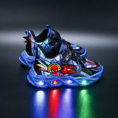 Kinder Spiderman Schuhe LED Turnschuhe Jungen Blinkend Leuchtend Sneaker DE - Bild 24 von 39