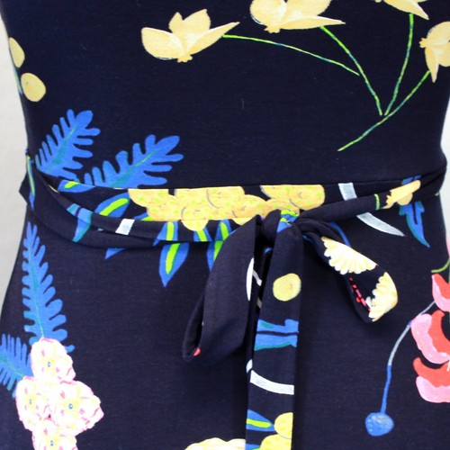 Desigual retro floral print faux wrap lined midi dress size Large - Picture 8 of 9