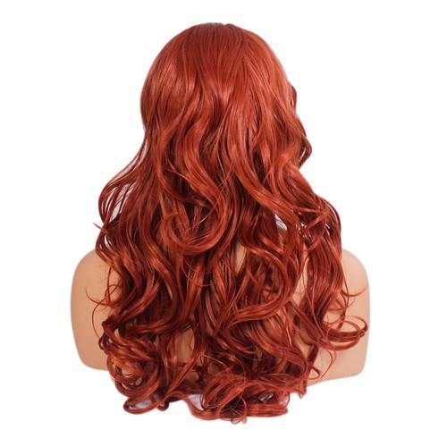 Peluca 22" para dama 3/4 media caída con clip pieza de cabello cobre #350 3 estilos - Imagen 6 de 19
