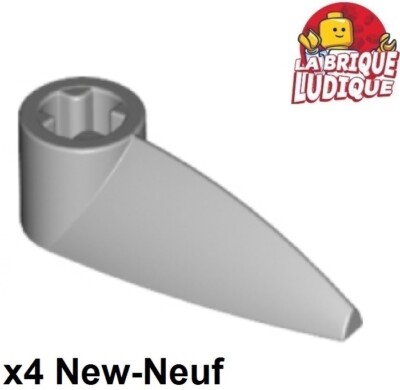 Lego 4x Bionicle 1x3 dent griffe Tooth gris//light bluish gray x346 NEUF
