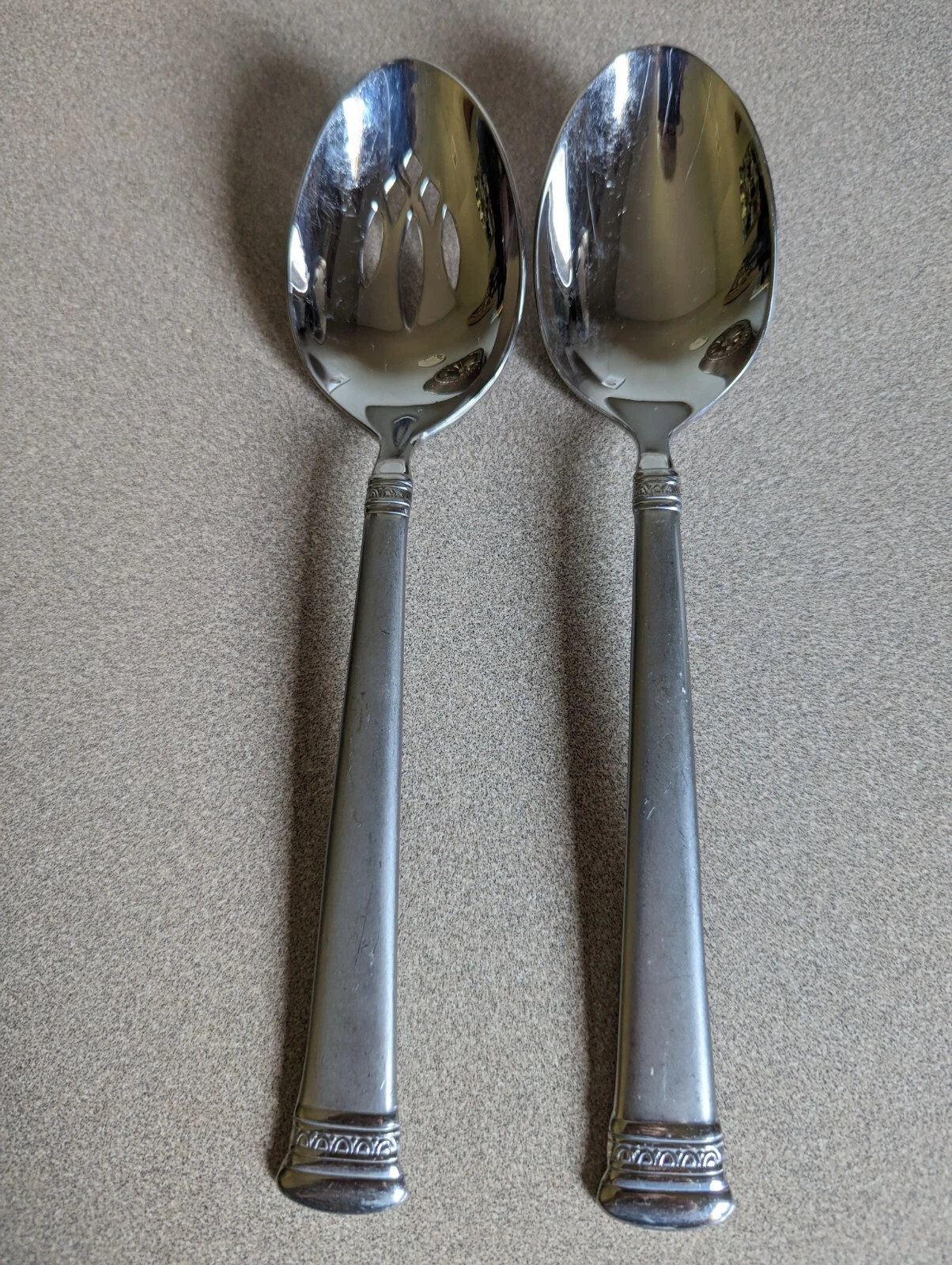 Waterford "Carina Matte" 18/10 Stainless Flatware Serving Spoons 2 Piece