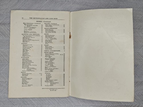 Vintage Metropolitan Life Insurance Company Cookbook 1940s Cooking Recipes MCM  - Picture 5 of 8