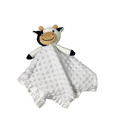 Cow Lovey Security Blanket Bumps Soft Lovie Black White Plush