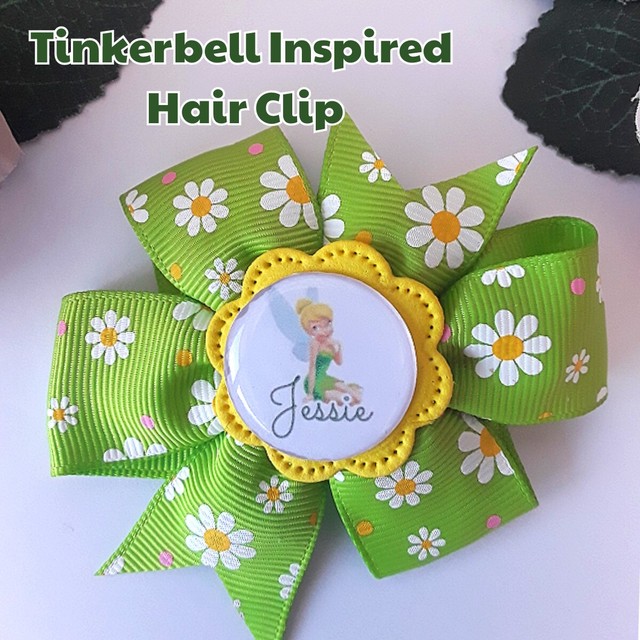 Personalised Tinkerbell Hair Clip Tinkerbel Inspired Gift Tinkerbell Hair Personalised Tinkerbell Hair Clip Tinkerbel Inspired Gift Tinkerbell Hair