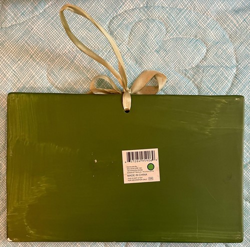 Ceramic Tile Plaque Wall Hanging Find Beauty In All Things Green w/Ribbon 8” - Picture 2 of 3