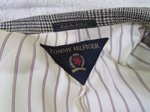 Tommy Hilfiger Gray Plaid Silk 2 Button Men's Sport Coat Sz 42R - Picture 6 of 20
