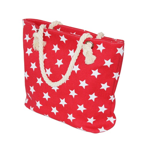 Premium große Canvas-Tasche Schultertasche Handtasche mit Sternenmuster - Bild 16 von 17