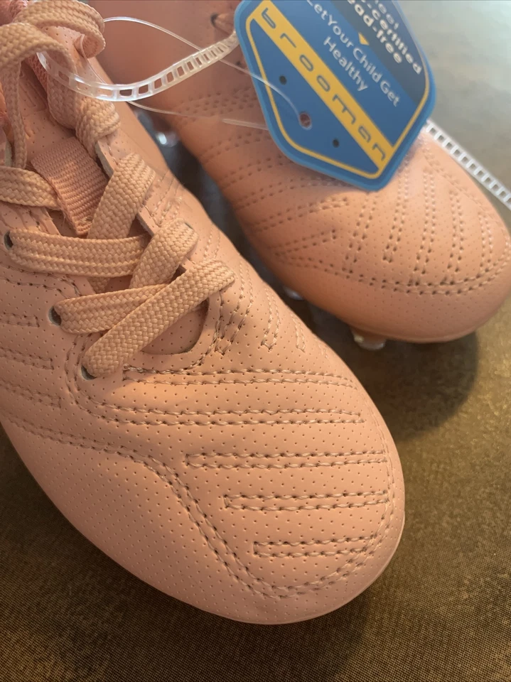 Brooman Kids Soccer Cleats Boys Girls Athletic Outdoor Shoes - Pink - Size 11 - Image 3 of 4