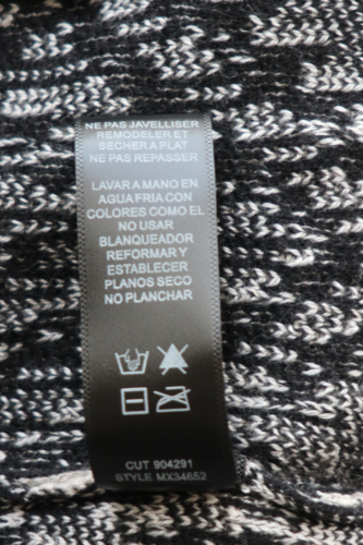 Cárdigan largo MAXSPORT negro blanco estampado étnico tachuelas suéter abrigo plumero mujer L - Imagen 24 de 24