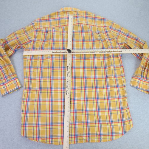 Paul & Shark Shirt Mens Large Yellow Long Sleeve Button Up Shirt Plaid Yachting - Picture 8 of 11