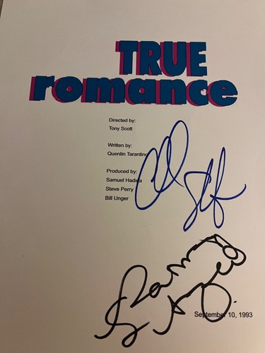 Christian Slater Patricia Arquette Signed True Romance Movie Script Cover - Picture 3 of 3