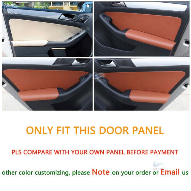 8xBlack Leather Door Panels Armrest Cover Inserts Kit for VW Jetta MK6