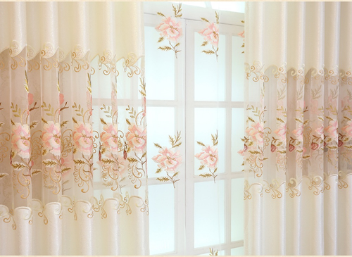 Living Room New European Curtain Flower Yarn Jacquard Fabric Product Window - Bild 15 von 21