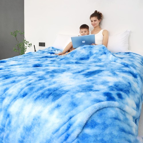 Fleece Throw Blanket Cozy Soft Lightweight Throw Blankets Warm Plush Blue Fal... - Bild 6 von 8