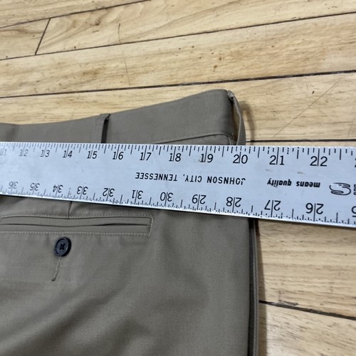 Lands' End Anzughose vorne flach Herren 38 maßgeschneiderte Passform khaki Arbeit Chino 38 x 28 - Bild 7 von 22