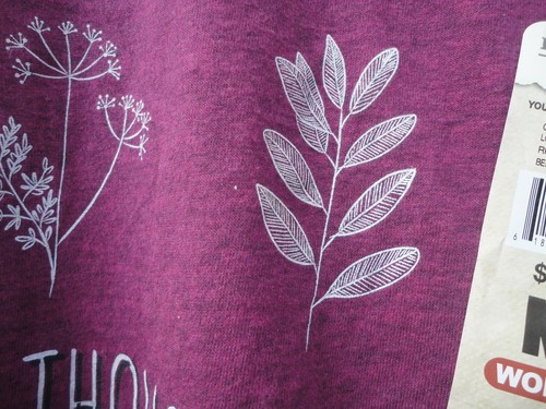 Women's T Shirt Short Sleeve Slogan GROW POSITIVE THOUGHTS Medium NWT Berry - Picture 6 of 11