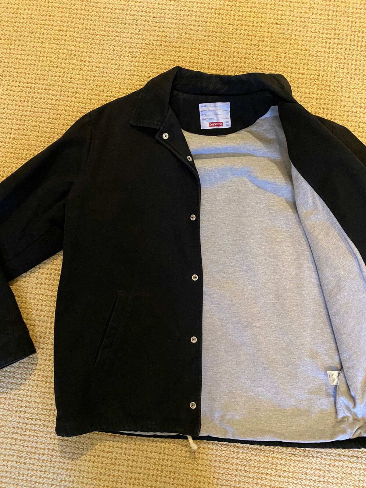 2012 Supreme S Canvas Coaches Jacket Size M Medium Black F/W12