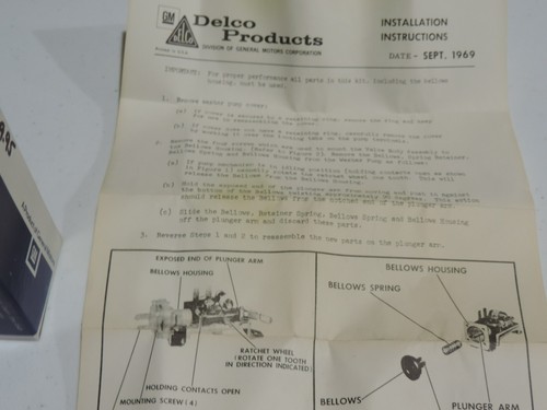 63-67 C2 Corvette Windshield Washer Bellows Kit--GM #4914074--NOS--NCRS! - Picture 3 of 4