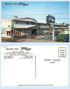Details About Travelodge Motel Grants Pass Oregon Retro Advertising Postcard Architecture - 