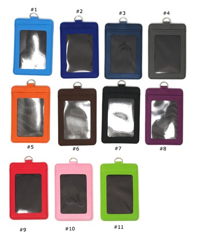 Robuster 4 Schichten PU Leder Vertikaler Ausweis Halter mit Ausweisfenster und Kartenfach - Bild 1 von 2