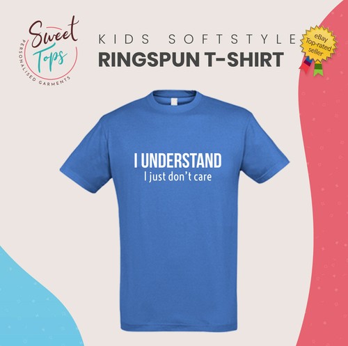 ENTIENDO I JUST NOT CARE INSPIRADA CAMISETA SUAVE NIÑOS NIÑAS NIÑOS NIÑOS - Imagen 4 de 9