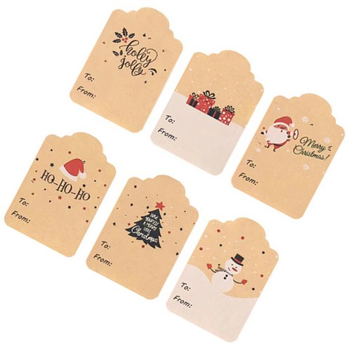 300Pcs/roll Merry Christmas Santa Claus Label Stickers Kraft Paper HandwrittC9 - Photo 8/9
