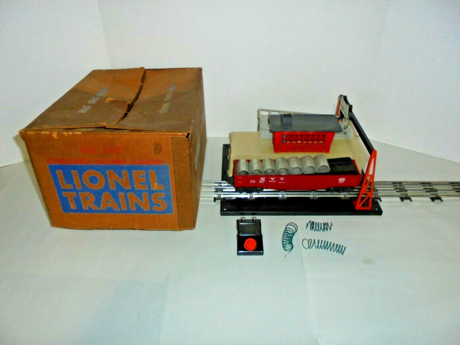 LIONEL 342 CULGrün LOADER WITH ORIGINAL BOX AND CAR WORKS GREAT LIONEL 342 CULGrün LOADER WITH ORIGINAL BOX AND CAR WORKS GREAT