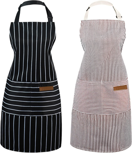 Paquete de 2 Delantales - Unisex, Delantal de Cocina Babero Ajustable, Delantal de Cocina, Delantales para W - Imagen 11 de 12