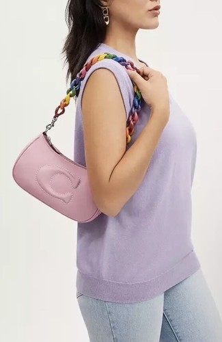 Coach Chain Shoulder Strap In Rainbow CP895 NWT Limited - Picture 2 of 7