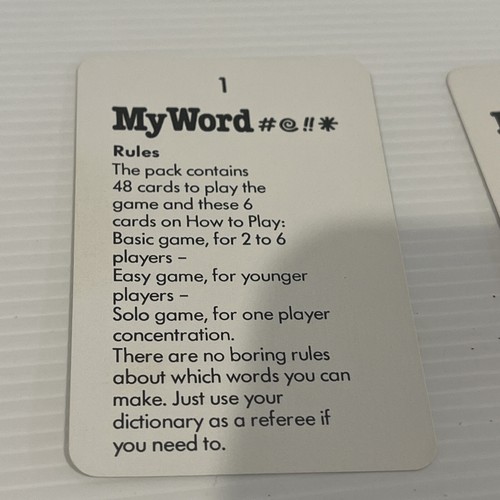 Vintage Waddingtons My Word Card Game Waddingtons 1980 Made In Great Britain - Picture 7 of 8