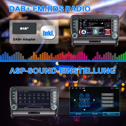 Autoradio DAB+ Carplay Android 13 GPS NAVI RDS Kamera Für Audi TT MK2 8J 2006-14 - Bild 12 von 14