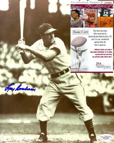 Lou Boudreau Signed JSA COA Autographed 8X10 Sepia Photo Auto Cleveland Indians - Picture 2 of 3