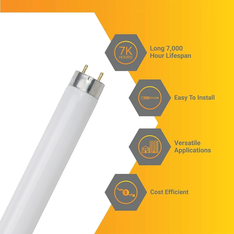 30Pack Fluorescent T8 Hi-Performance Linear, 6500K, 15W, 560LM, E26 2-Pin G13 - Image 2 of 4