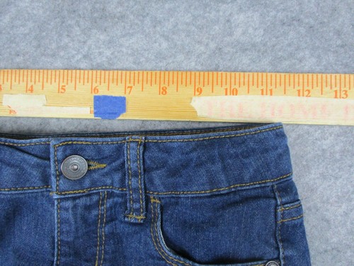 Arizona Bootcut Jeans Youth Girls 7 Blue Button Pocket Stretch Adjustable Waist - Picture 6 of 14