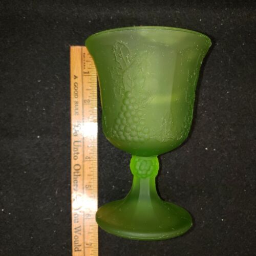 "Cáliz de vidrio de colección natillas satinadas vidrio verde 5"" x 3" - Imagen 3 de 9