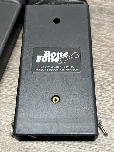 Vintage Bone Fone AM FM Neck Radio Stereo Model BP-1 Black UNTESTED - Picture 2 of 8