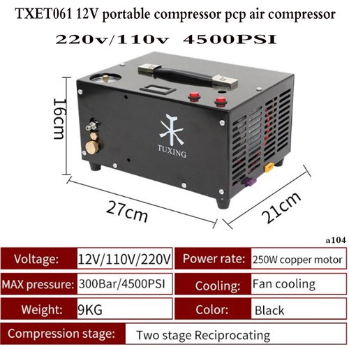 TXET061 110V 300Bar 4500psi Portable PCP Air Compressor. - Picture 18 of 20