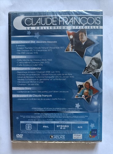DVD CLAUDE FRANÇOIS COLLECTION OFFICIELLE N° 1 Édition ATLAS NEUF SOUS BLISTER - Foto 2 di 2